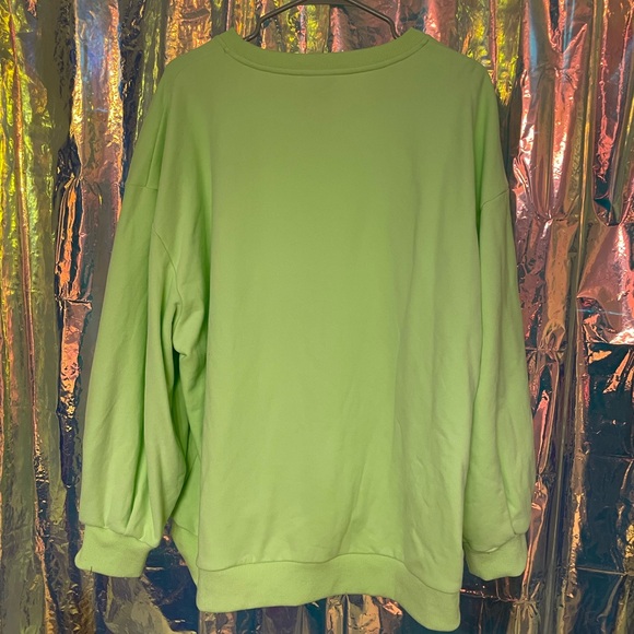 QOS Lime Green Queen Card Sweatshirt - Picture 2 of 3
